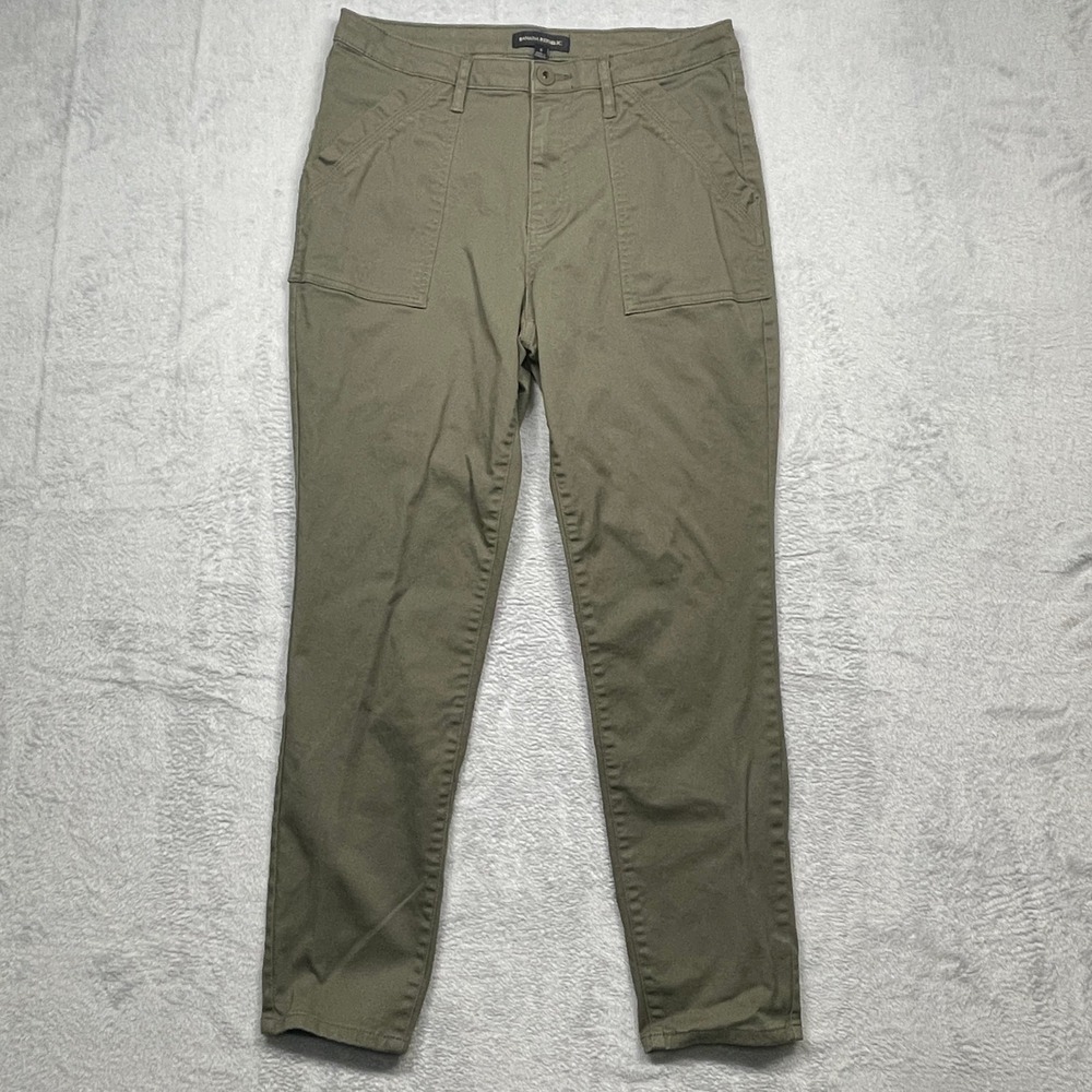 Banana Republic Utility Pants Womens 6 Olive Green High Rise Slim Stretch Twill